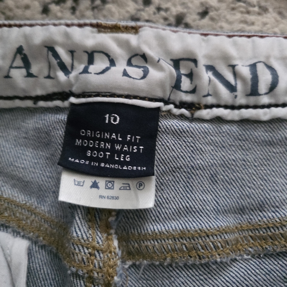 Vintage Lands End Original Fit Boot Leg Jeans Blue Womens Size 10 Cotton Western - Picture 2 of 8